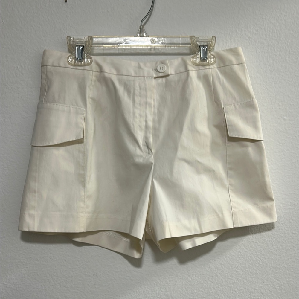 Vintage ADEC2 by Philippe Adec Women's Cream Cargo Shorts Size 6